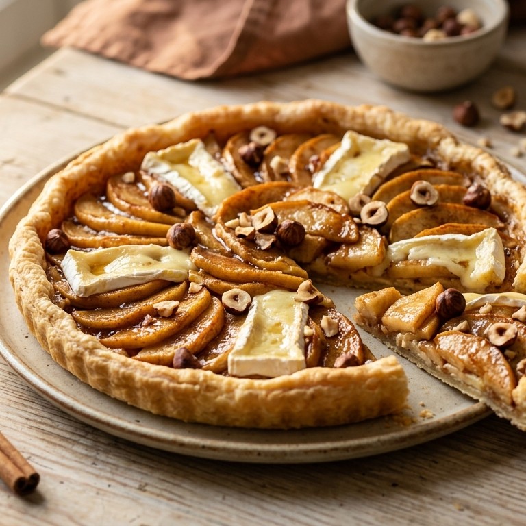 Appeltaartje met brie en noten