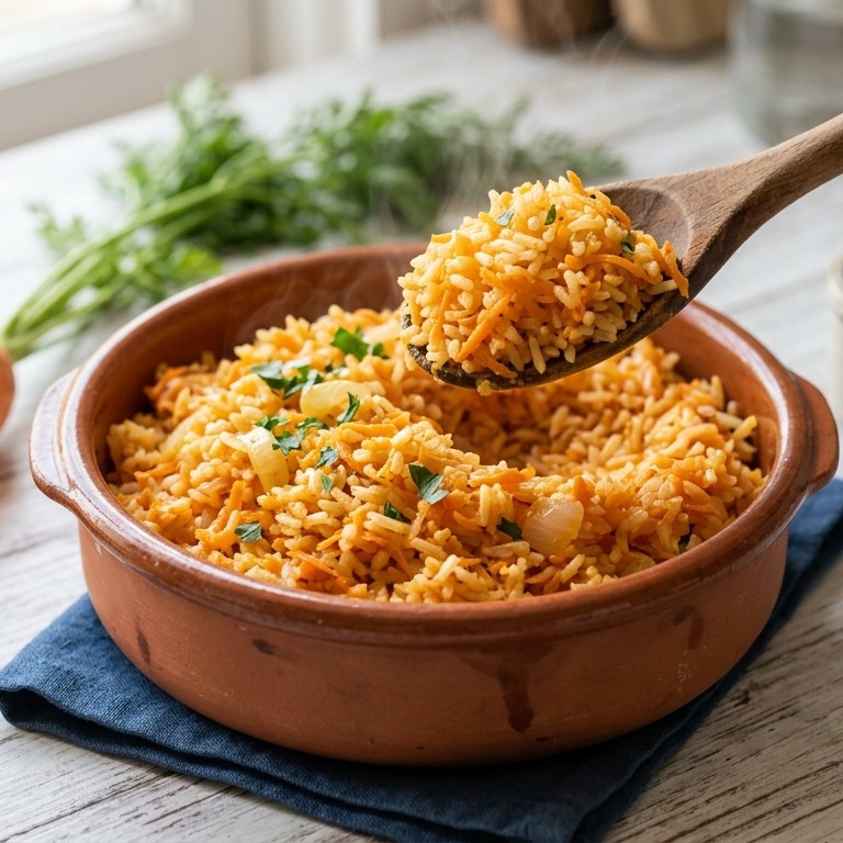 Arroz de cenoura uit de rijstkoker