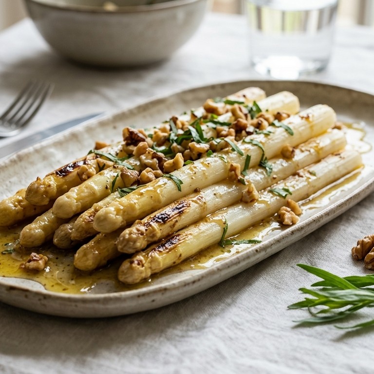 Asperge met walnootdressing