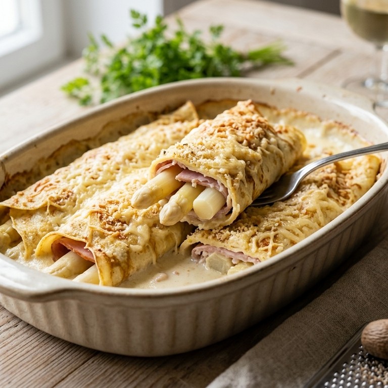 Asperges in flensjes