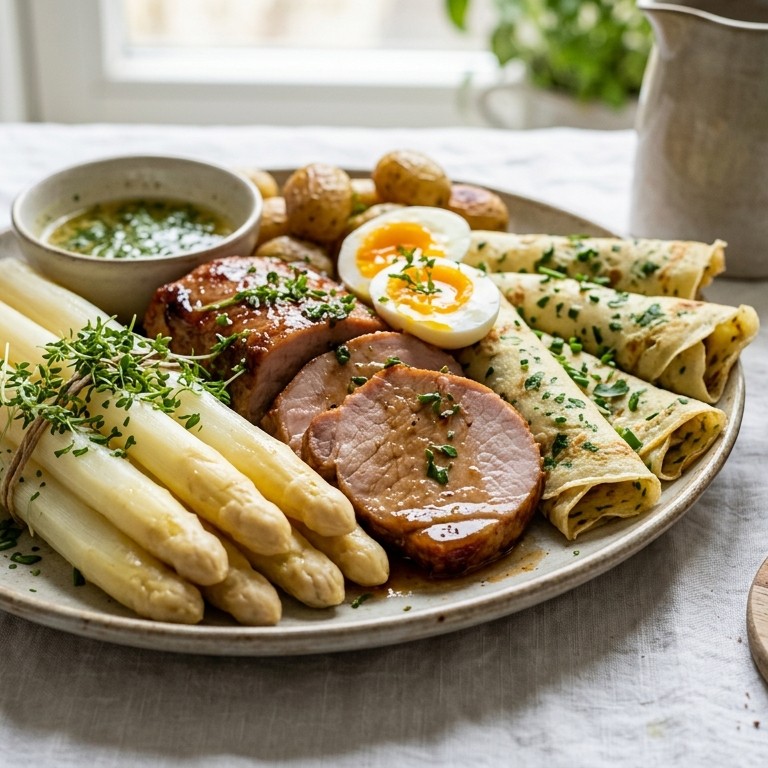 Asperges met casselerrib