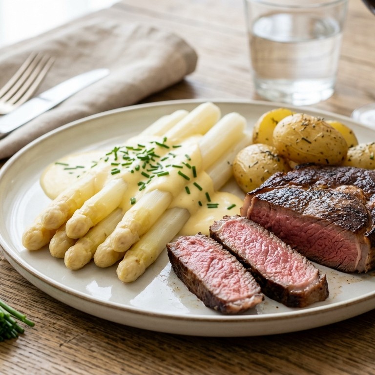 Asperges met entrecote