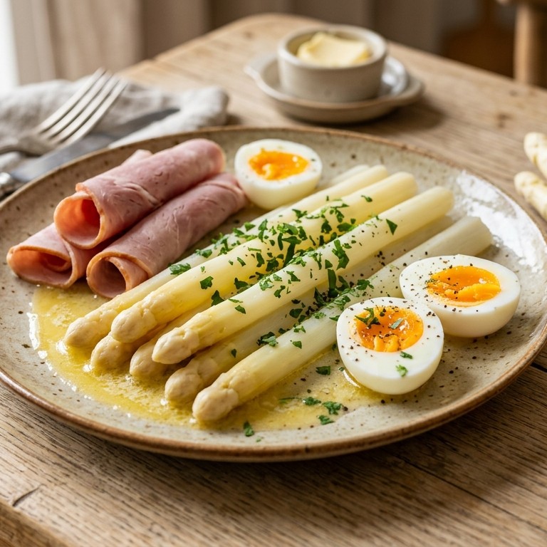Asperges met ham en ei