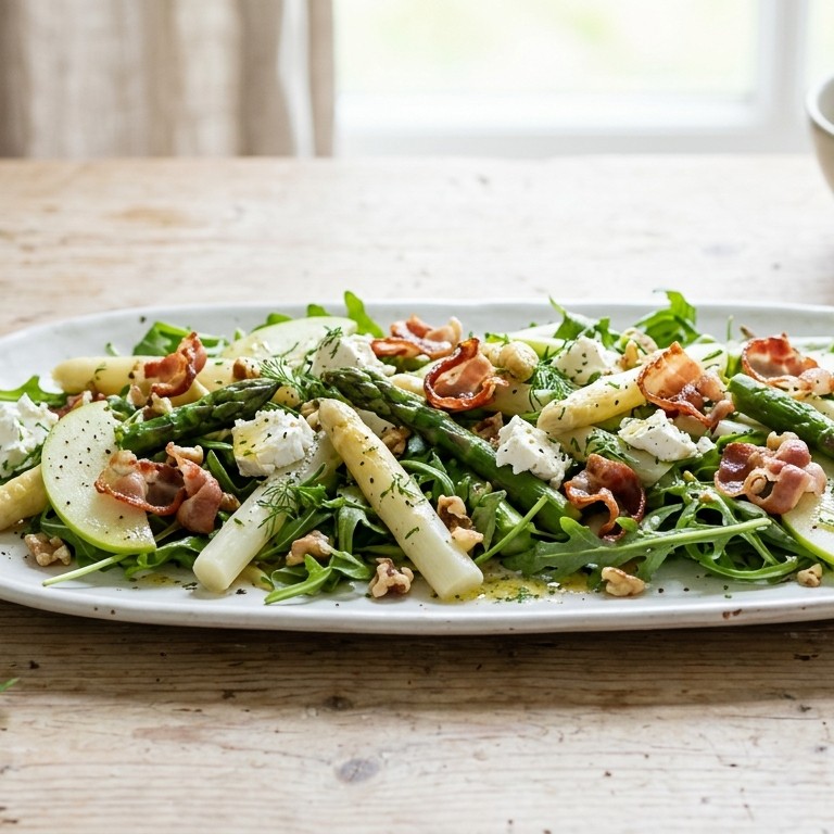 Aspergesalade met appel en geitenkaas