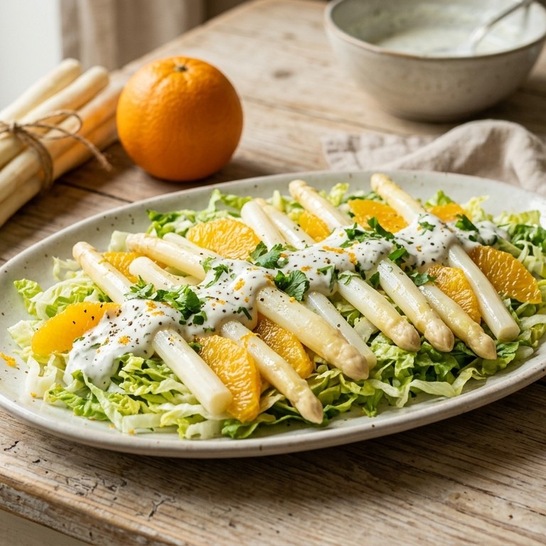 Aspergesalade met sinaasappel