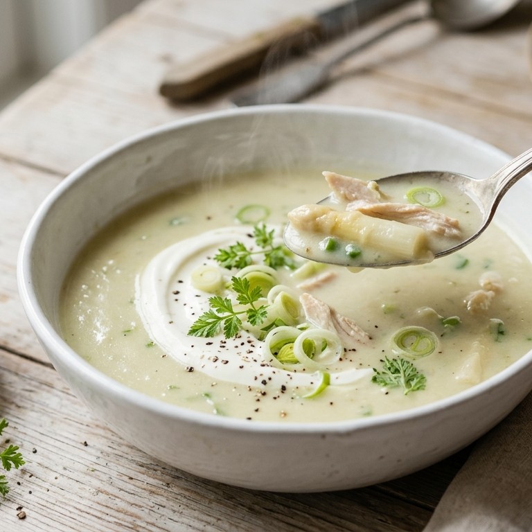 Aspergesoep met bosuitjes