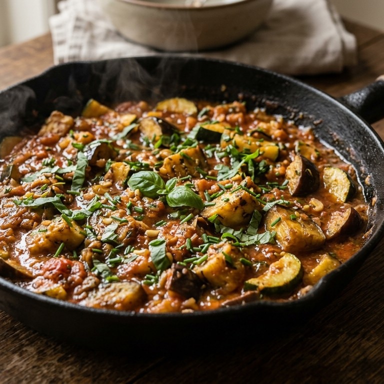 Aubergine-courgettepannetje