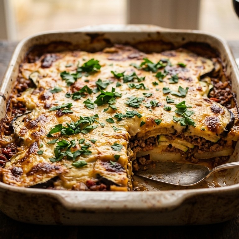 Aubergine-courgetteschotel