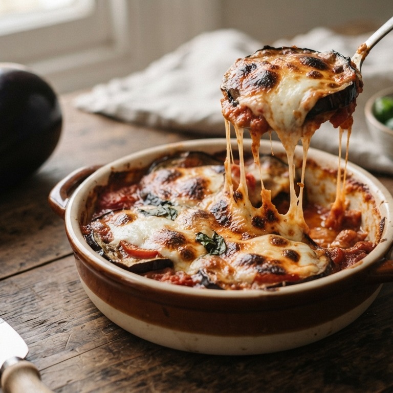 Aubergine met mozzarella