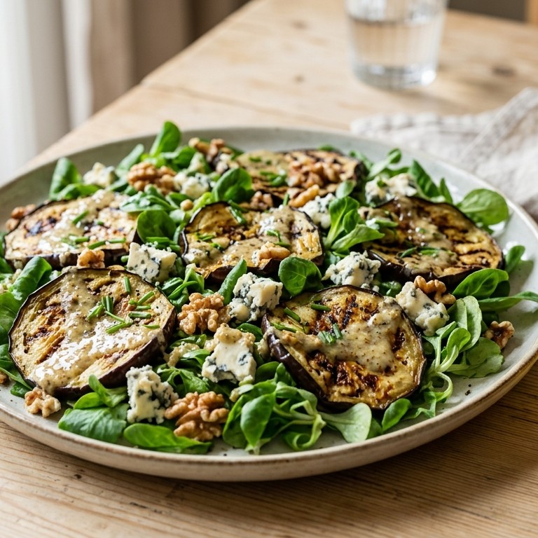 Aubergine-Roquefortsalade