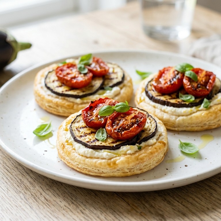 Auberginetaartjes met ricottavulling