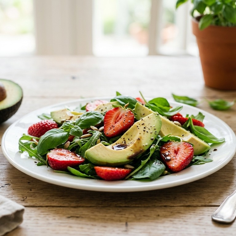Avocado aardbeiensalade