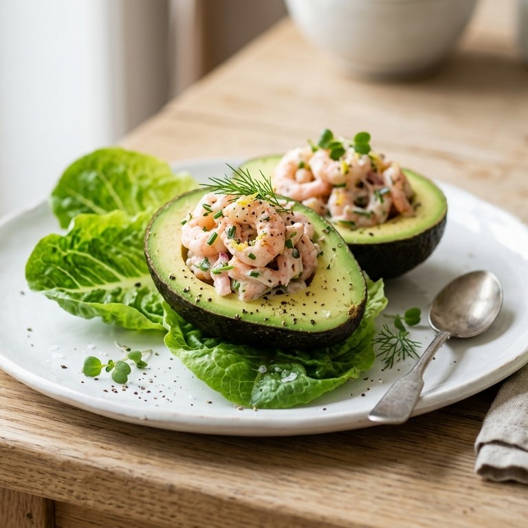 Avocado-garnalensalade
