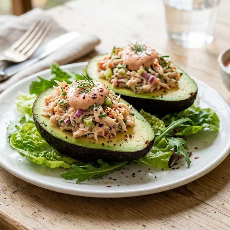Avocado-krab salade