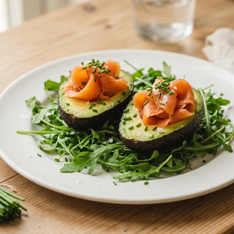 Avocado met zalmsalade