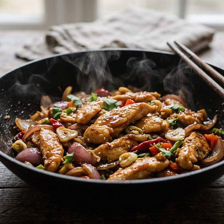 Aziatische wokschotel met kip