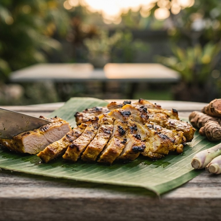 Babi kuning Panggang (gele varkensvlees van de barbecue)