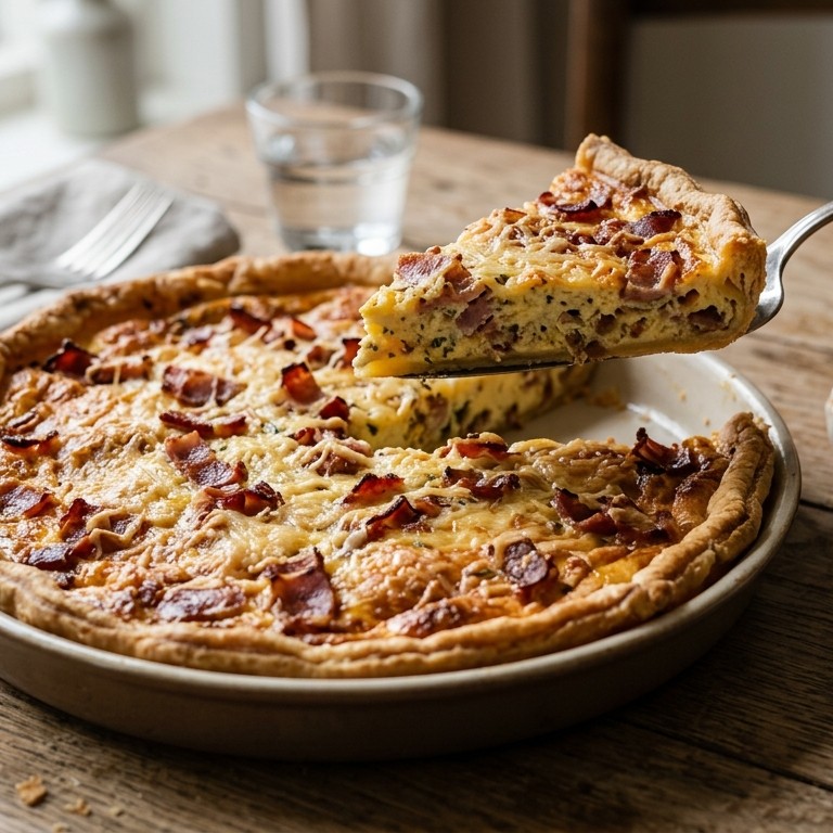 Bacon met kaas taart