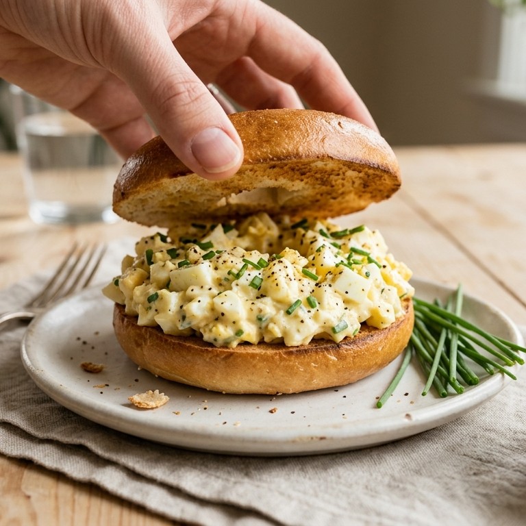 Bagel met eiersalade