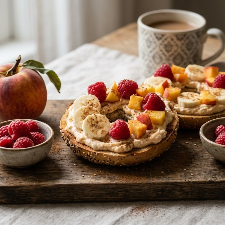 Bagels met vruchtencrème voor brunch