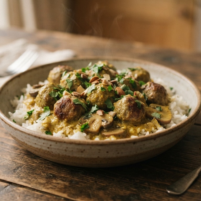 Balletjes in currysaus