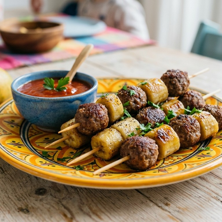 Banaan-gehaktspiesjes voor kinderparty
