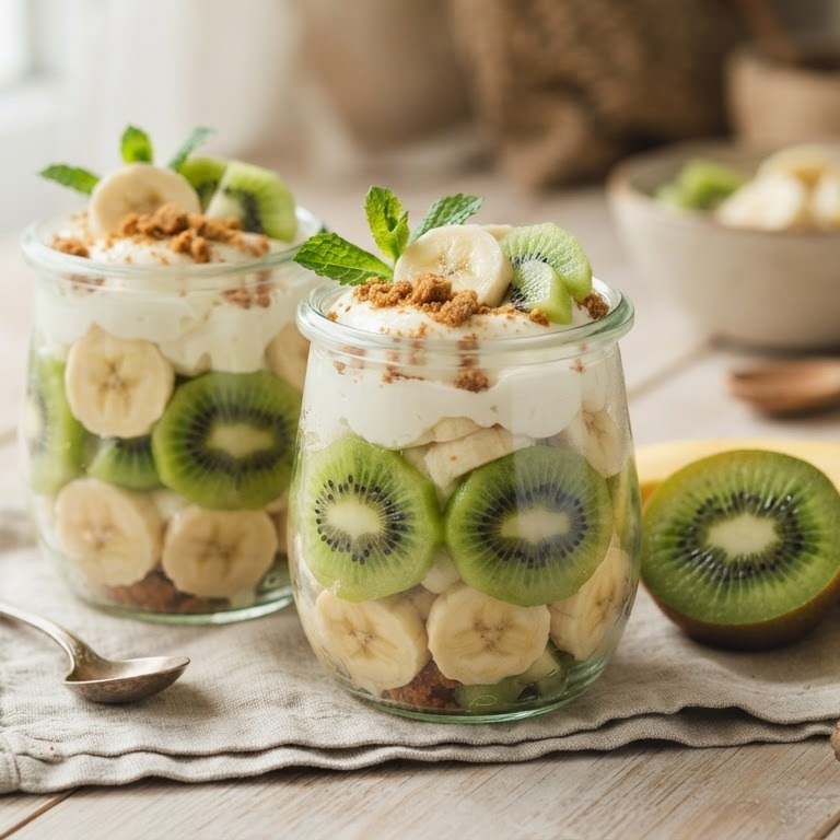 Banaan/kiwi mascarpone
