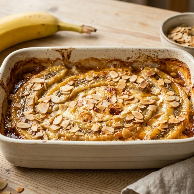 Banaan met roomkaas uit de oven