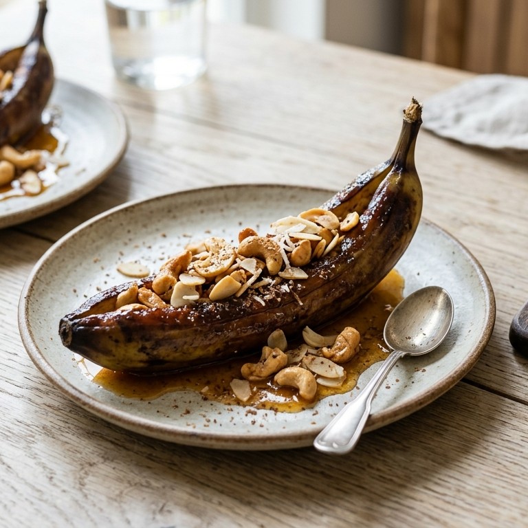 Banaan uit de oven met noten