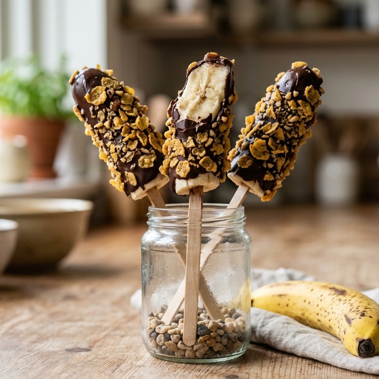 Banaanijsje met chocola