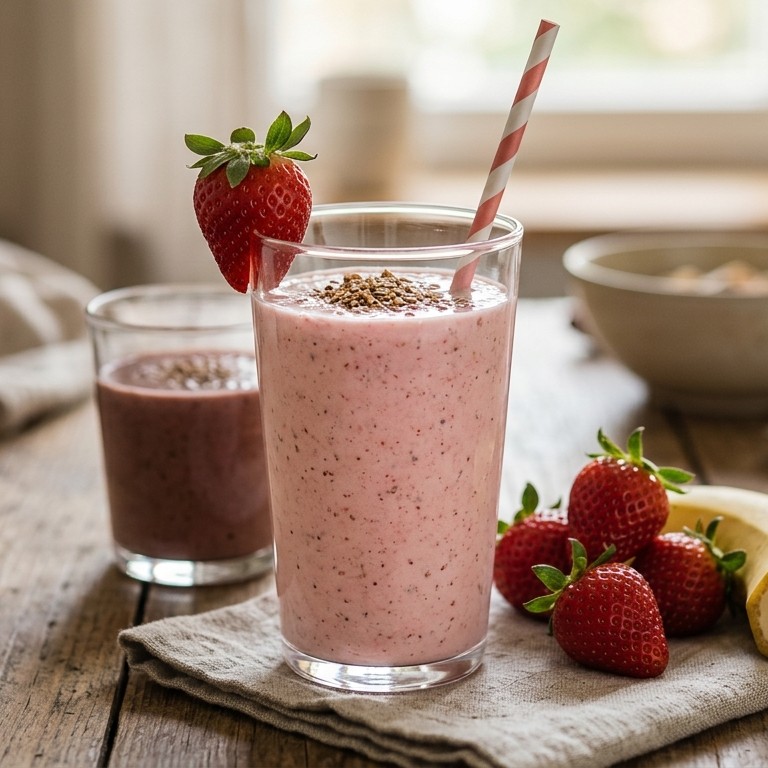 Bananen-aardbei smoothie
