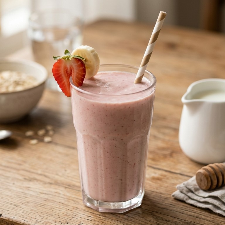 Bananen aardbeien smoothie