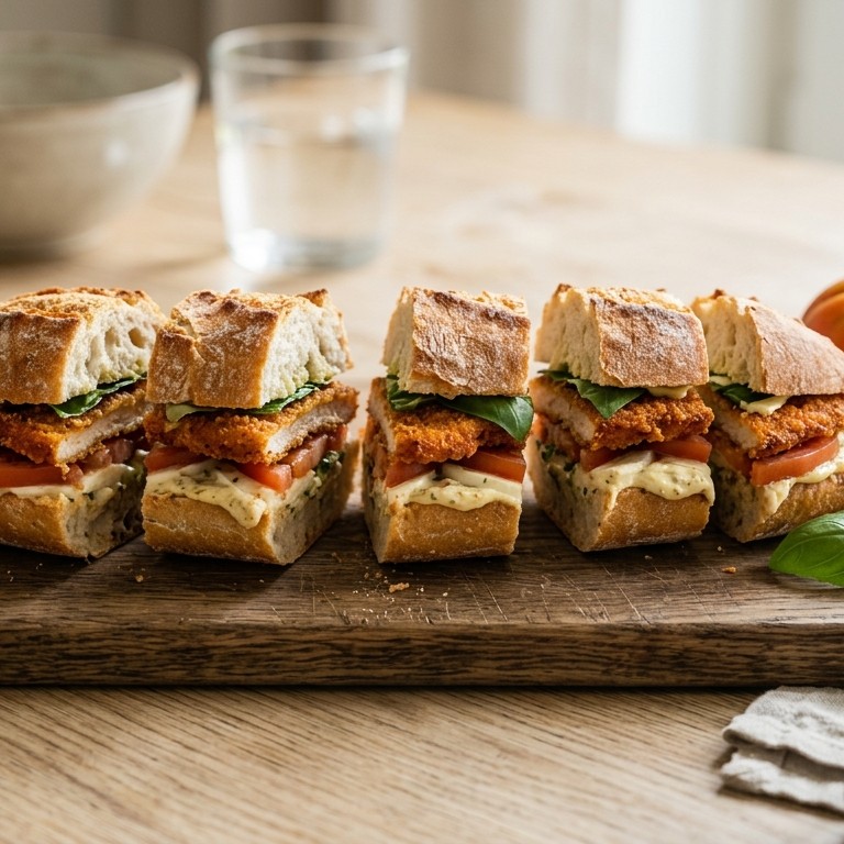 Baquette caprese met schnitzel