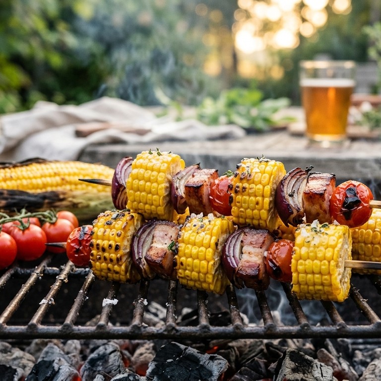 BBQ Spies van mais met spek