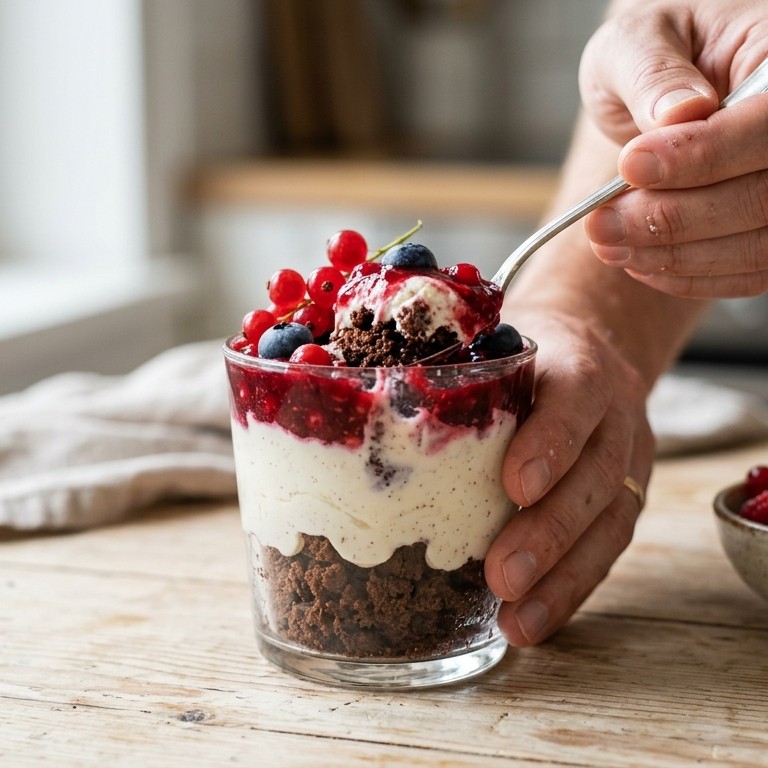 Bessenkwarkdessert