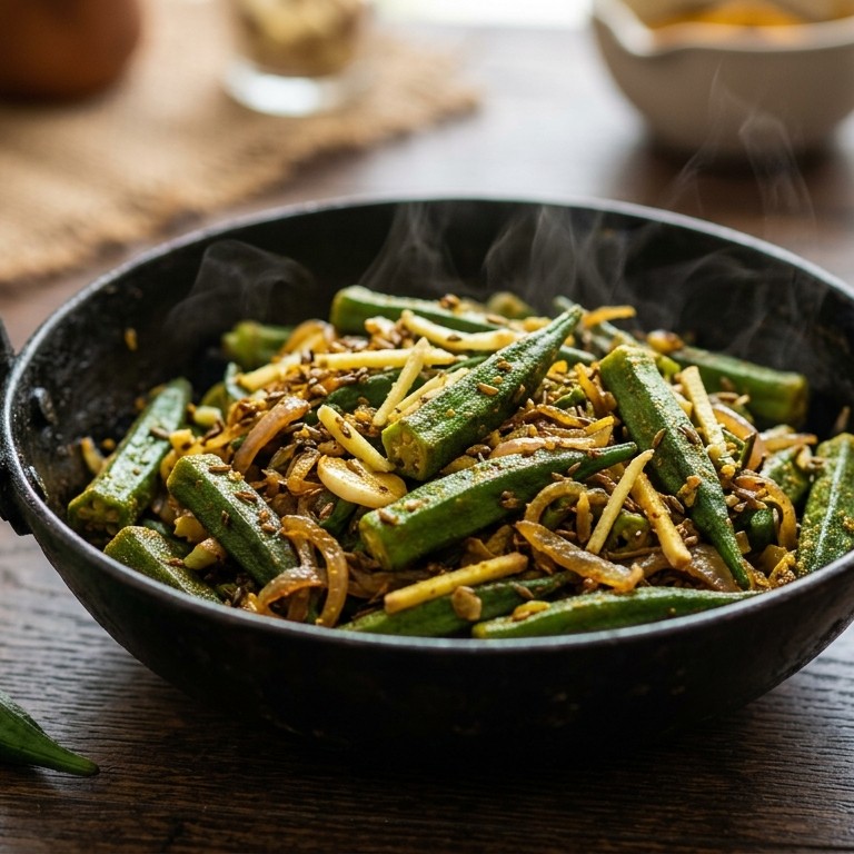 Bhindi bhajji (Curry van okra's)