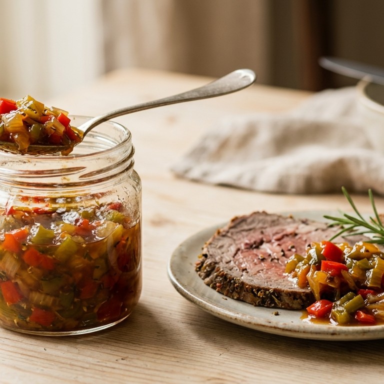 Bijgerecht (relish) van paprika en ui