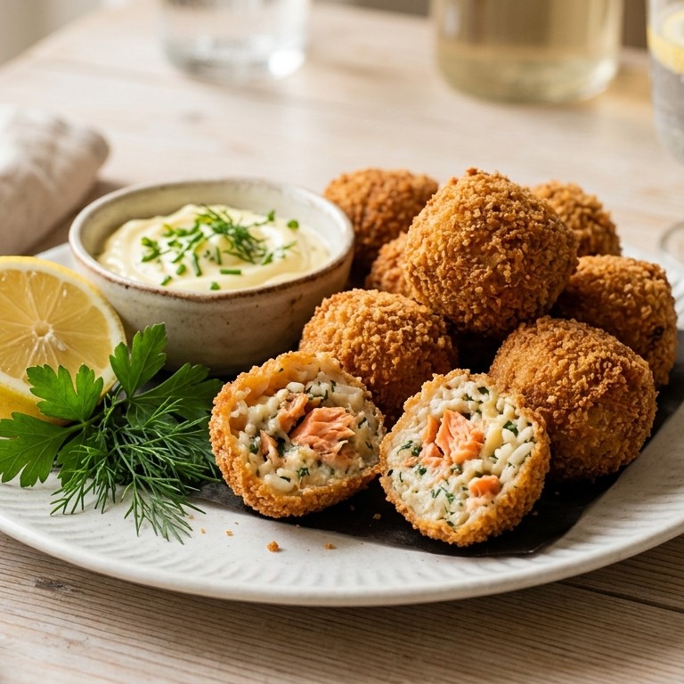 Bitterballetjes van gerookte zalm