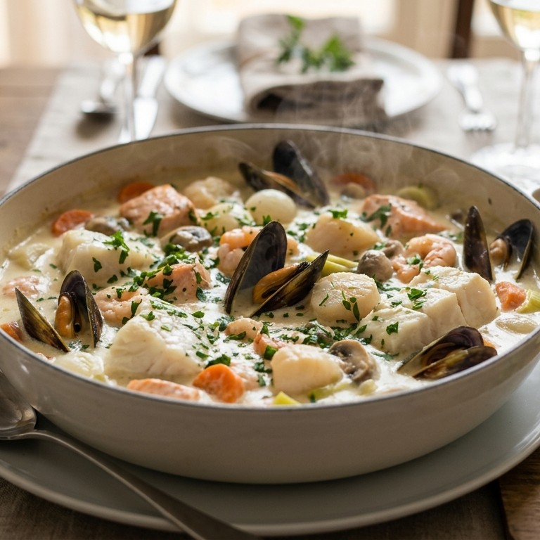 Blanquette de mer (ragout van zeevruchten)