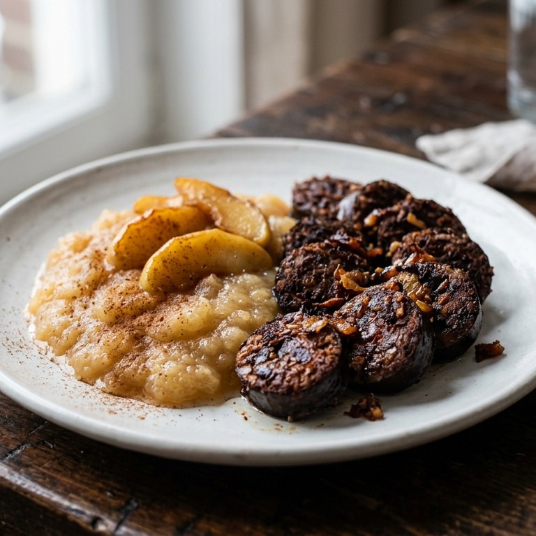 Bloedworst met appelmoes