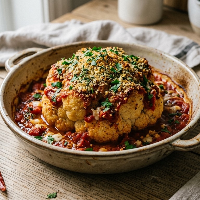 Bloemkool met pittige tomatensaus