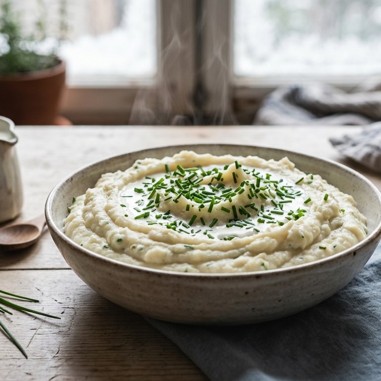 Bloemkoolpuree met bieslook