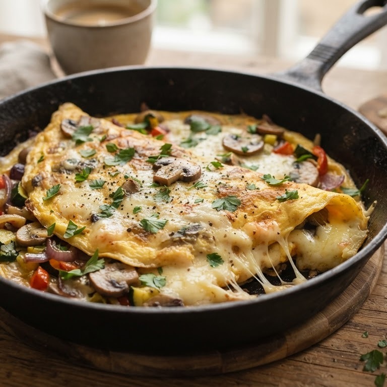 Boerenomelet met oude kaas