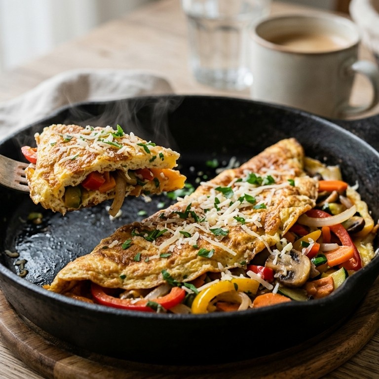 Boerenomelet met wokgroenten