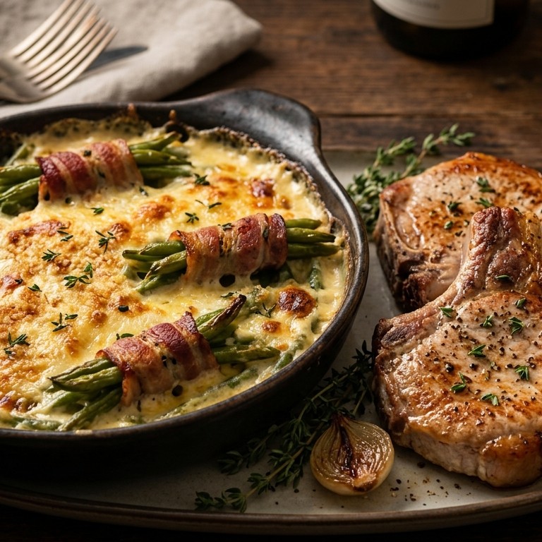 Bonengratin met karbonade