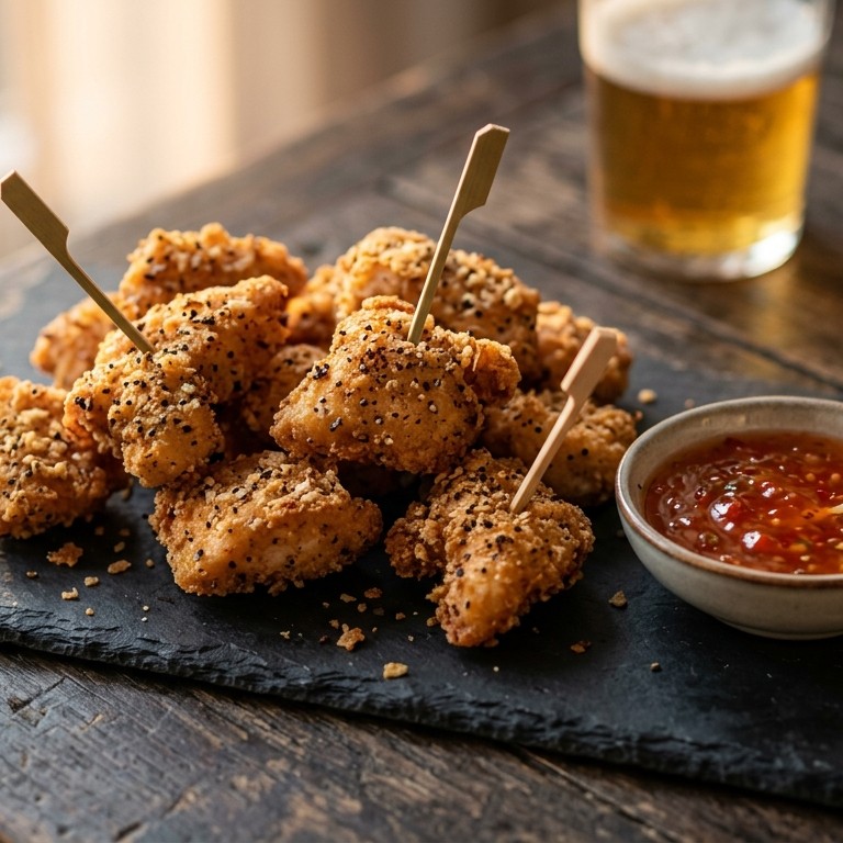 Borrelhapje kipfilet met peper