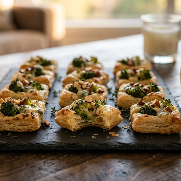 Borrelhapje met broccoli, blauwe kaas en amandel