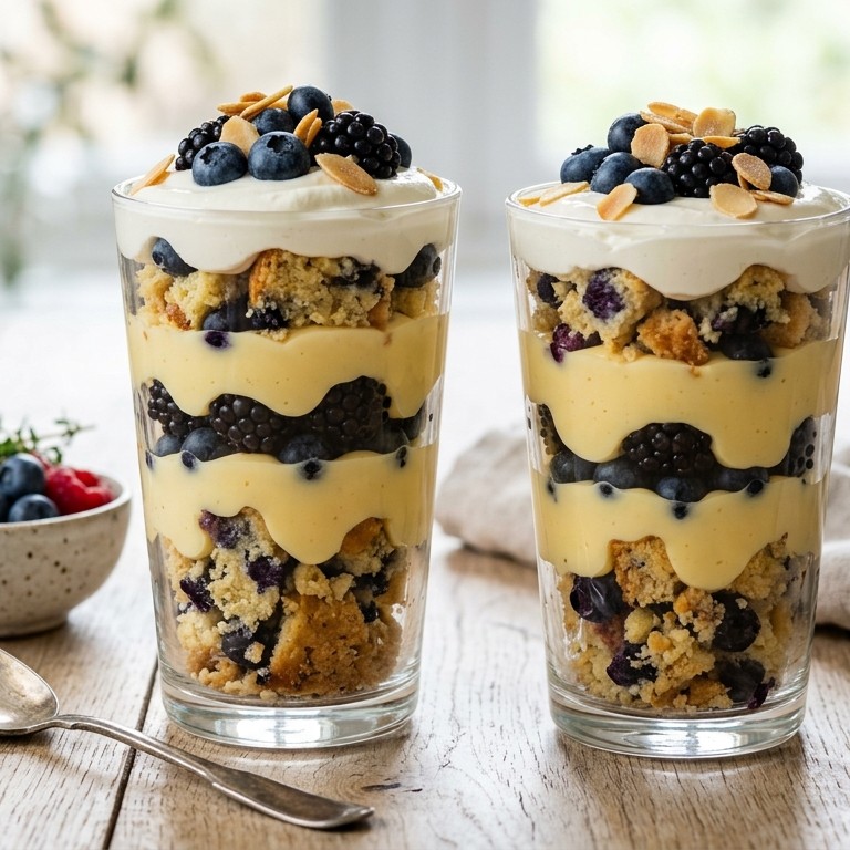 Bosbessenmuffintriffles