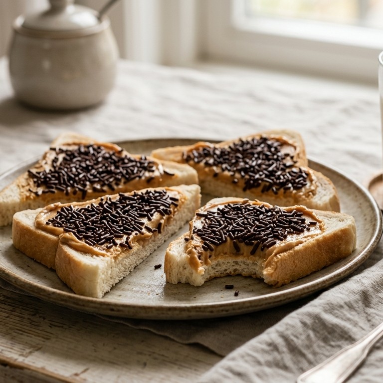 Boterham met pindakaas en hagelslag
