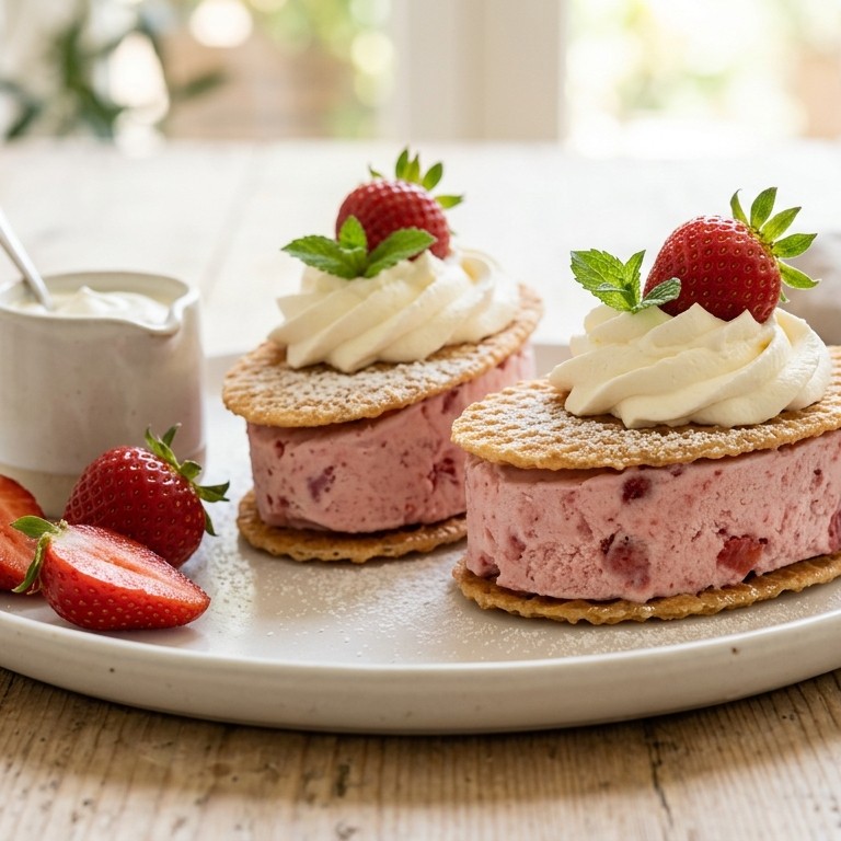 Boterwafels met vruchtenijs
